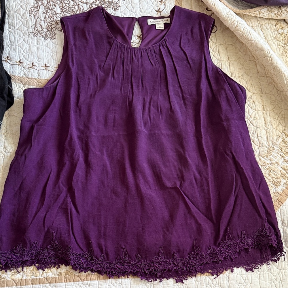 Coldwater Creek Sleeveless Blouse in Deep Purple